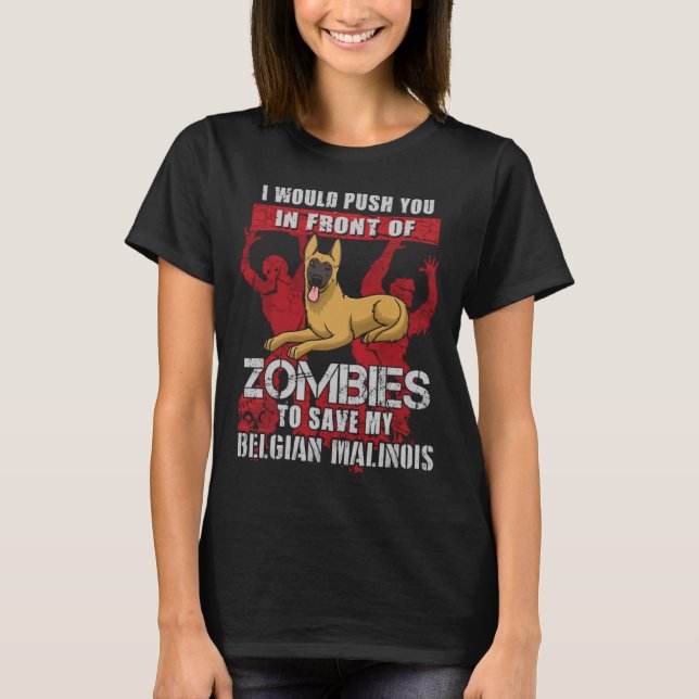 T-shirt Poussez-Vous Dans Les Zombies Pour Sauver Mes Mali (Devant)