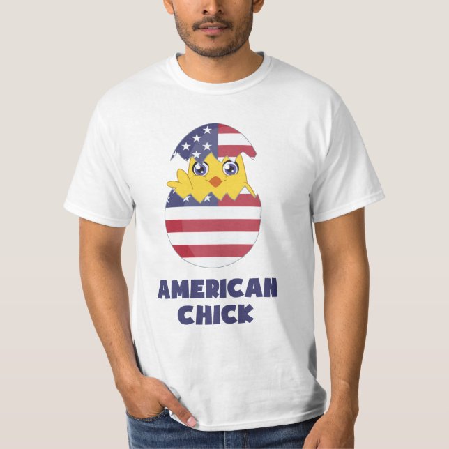 T-shirt Poussin américain, une fille d'Amérique (Devant)