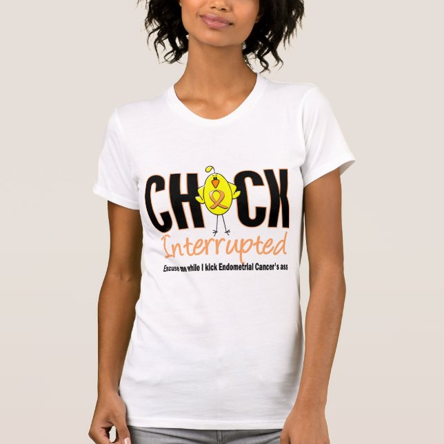 T-shirt Poussin de cancer du corps utérin interrompu (Devant)