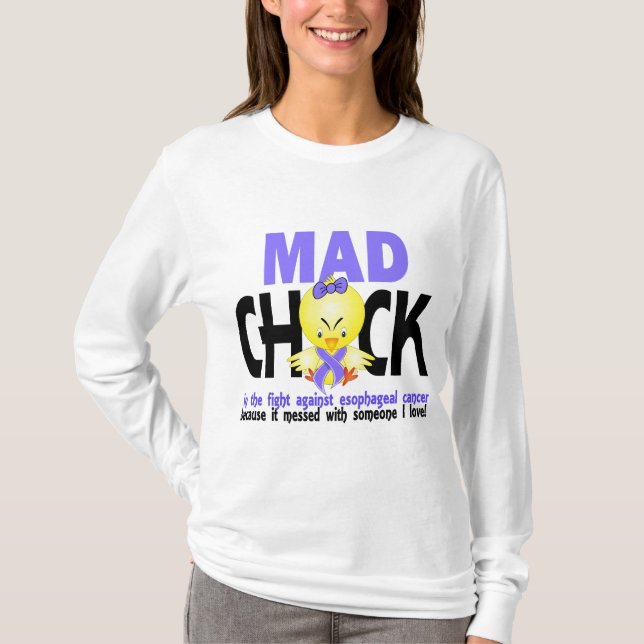 T-shirt Poussin fou dans le Cancer oesophagien de combat (Devant)