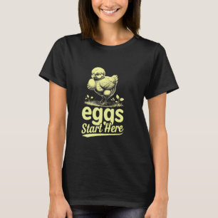 T-shirt Poussins dans les cours Coopératives Jardins Œufs
