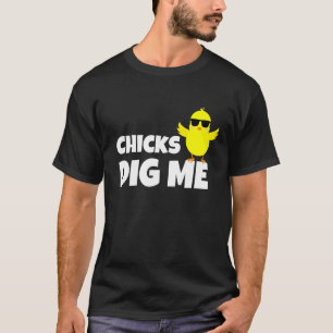T-shirt Poussins Me Creuser Hommes Garçons Drôle Chasse au
