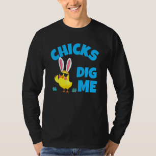 T-shirt Poussins Me Creuser Hommes Garçons Drôle Chasse au
