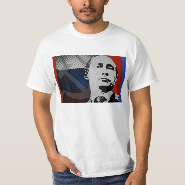 T-shirt Poutine avec le drapeau russe (Devant)