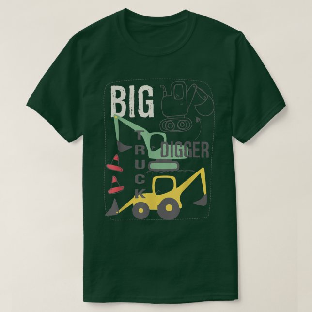 T-shirt Pouvez-Vous Le Creuser Construction Camion Garçon  (Design devant)