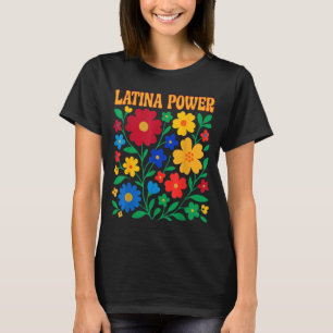 T-shirt Pouvoir latino floral bohème citrouille enseignant