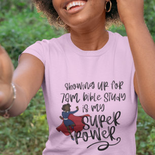 T-shirt POUVOIR SUPER SOEUR (Peau foncée) de 7h00 rose cou
