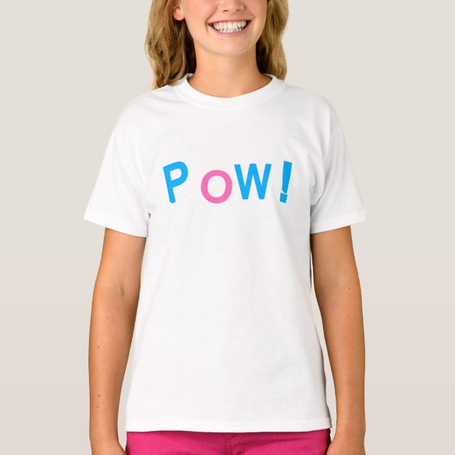 T-shirt POW! Comic Style Typography (Devant)