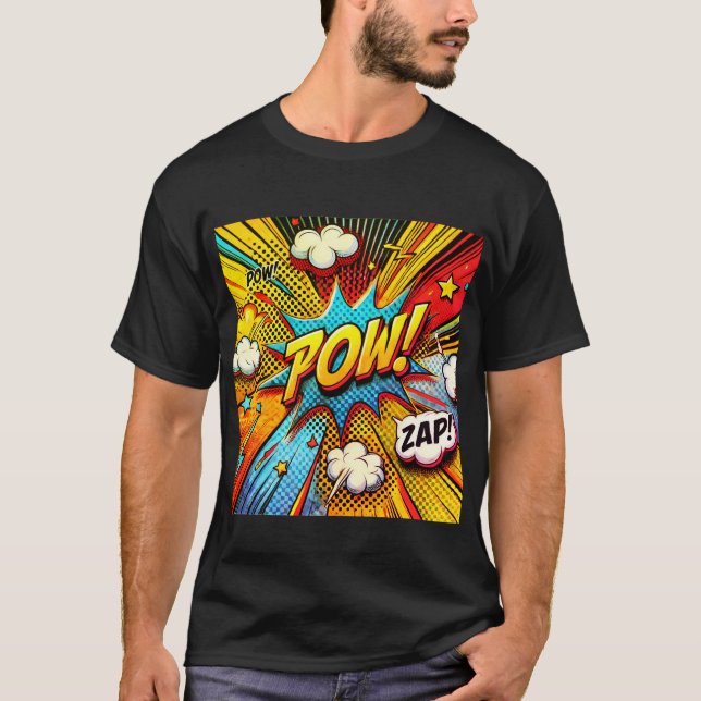 T-shirt POW ! ZAP ! Mot d'action comique - Design amusant  (Devant)
