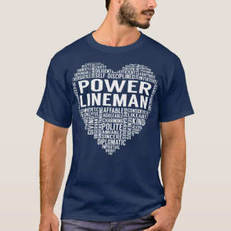 T-shirt Power Lineman Heart