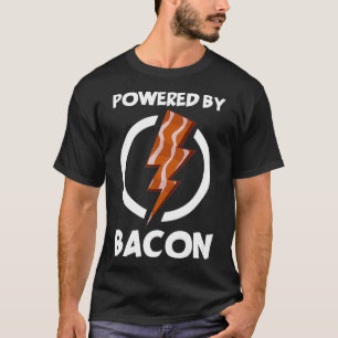 T-shirt Powered by Bacon  Funny Bacon Lovers   Gifts 