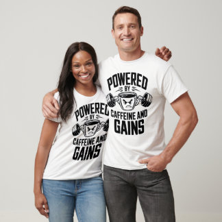 T-shirt Powered by Caffeine - Fantastique chemise de gym p