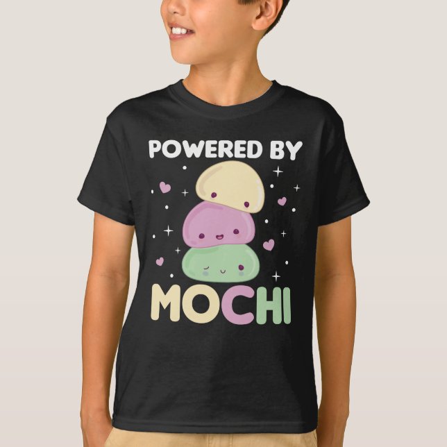 T-shirt Powered By Mochi - Kawaii Mochi Ice Cream (Devant)