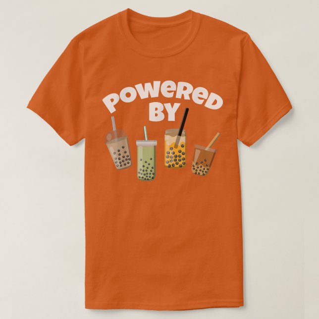 T-shirt Powered By Ramen and Boba Anime Japanese Noodle Bu (Design devant)