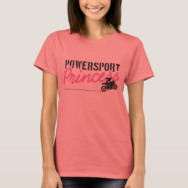 T-shirt Powersport Princess Women's Motorycle (Devant)