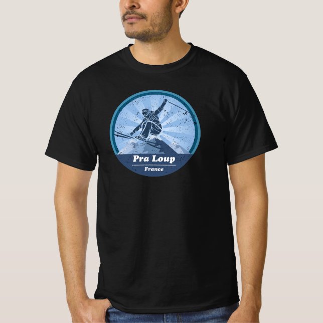 T-shirt Pra-Loup Station de ski - Skieur (Devant)