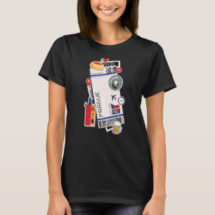 T-shirt Prague Air Ticket Boarding Pass Plane République t