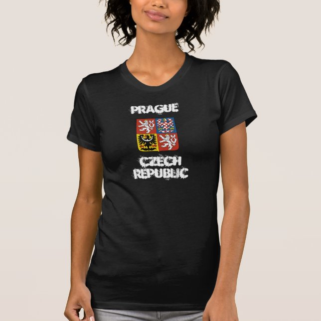 T-shirt Prague, République Tchèque avec le manteau des (Devant)