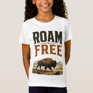 T-Shirt Prairie de bisons sauvages 'Roam Free' - Aventure