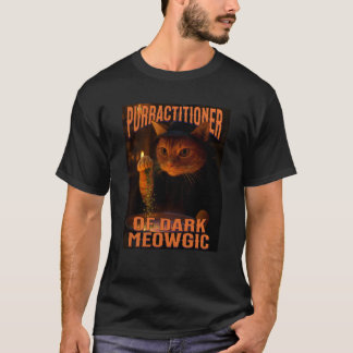 T-shirt Praticien de la Magie Féline Sombre Pun Chaudron d