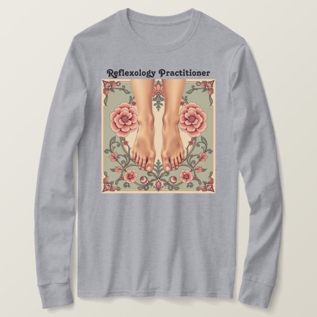 T-shirt Praticien de Réflexologie Gris pour Femmes (Design devant)