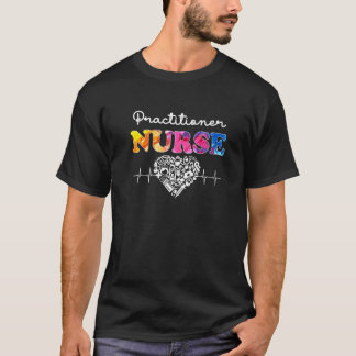 T-shirt Praticien Infirmière Watercol Love Coeur Stethosco