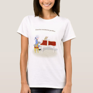 T-shirt "Pratique Conserve Parfait" Mozart Jouer Piano