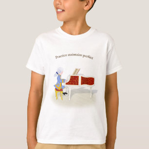 T-shirt "Pratique Conserve Parfait" Mozart Jouer Piano