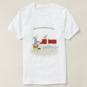 T-shirt "Pratique Conserve Parfait" Mozart Jouer Piano