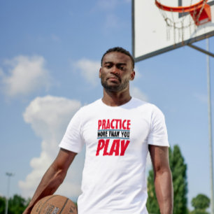 T-shirt Pratique Plus Motivation Phrase Rouge Typographi