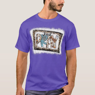 T-shirt Pray Christian Cowhide Leopard Western Bleach