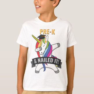 T-shirt PRÉ K l'a cloué obtention du diplôme tamponnante