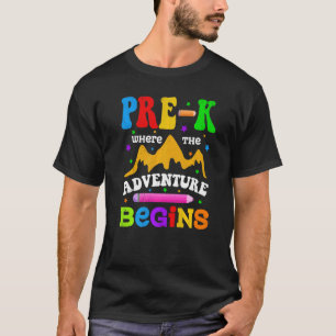 T-shirt Pré K Où L'Aventure Commence À Retourner À L'École