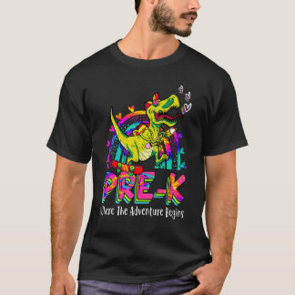 T-shirt Pré K Où L'Aventure Commence Dinosaur Boys Rai
