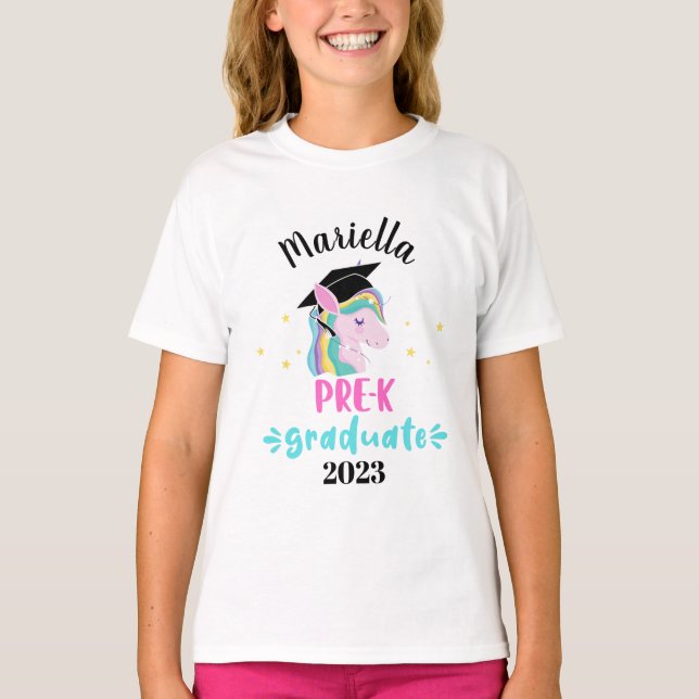 T-shirt pré-K unicorne personnalisée (Devant)
