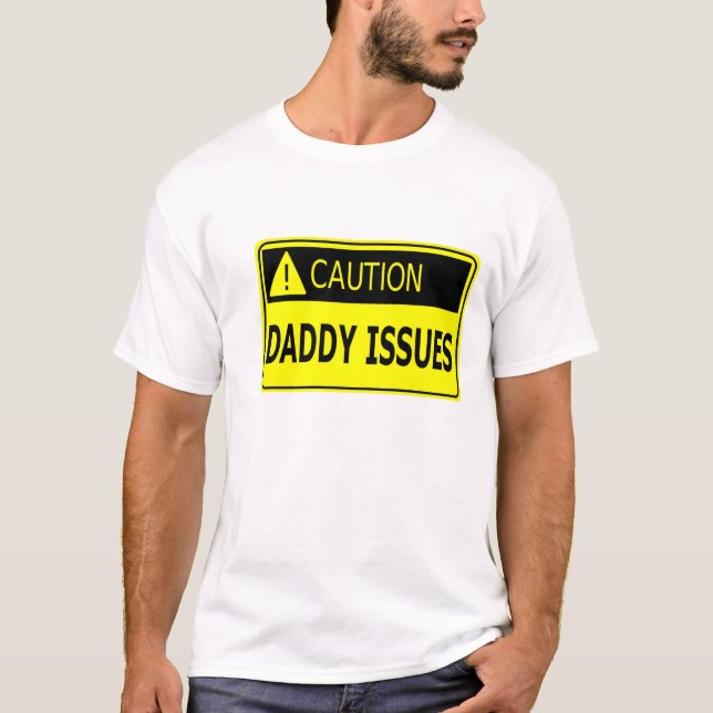 T-shirt Précaution : Questions de papa (Devant)