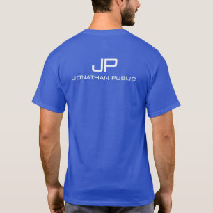 T-shirt Précédent Imprimer Monogramme Nom Mens Deep Royal 