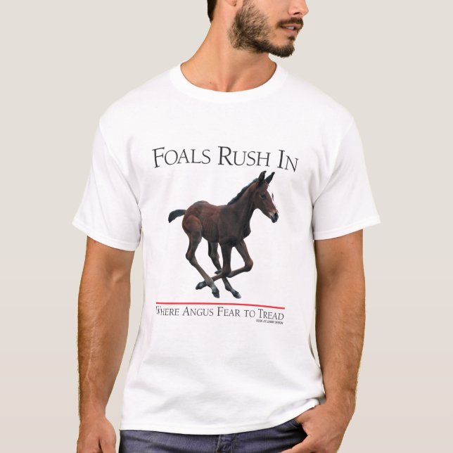 T-shirt Précipitation de poulains dans où crainte d'Angus (Devant)