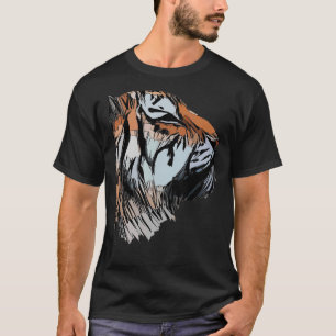 T-shirt Prédateur de la tête de tigre Imprimer Visage anim