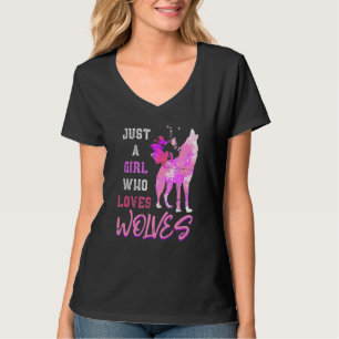 T-shirt Predator Animal Howling Wolf Femmes Filles colorée