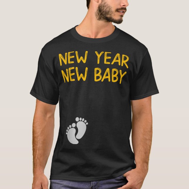 T-shirt Pregnancy Announcemen - New Year New Baby  (Devant)