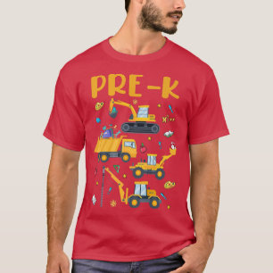 T-shirt Prek Construction Camion Retour À L'École Garçons