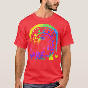 T-shirt PréK Teacher Student Tie Dye Rainbow Funny Retour
