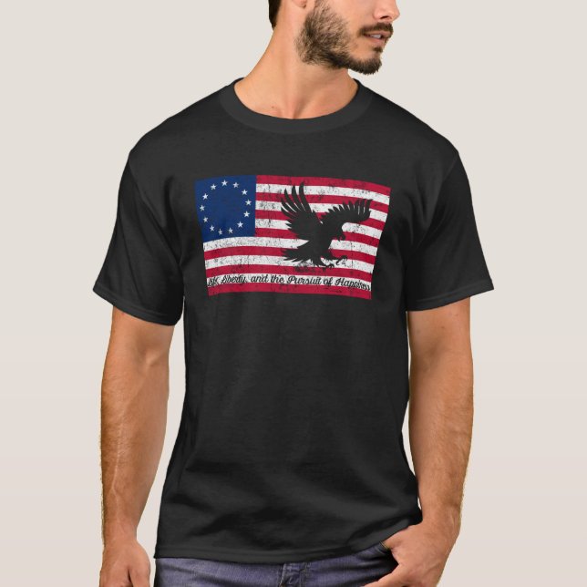 T-shirt Premier Américain Betsy Ross Bald Eagle Drapeau Pa (Devant)