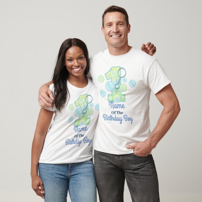 T-shirt Premier anniversaire bulle famille maillot corresp (Unisexe)