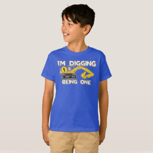 T-shirt Premier anniversaire de l'enfant Je creuse Etre un