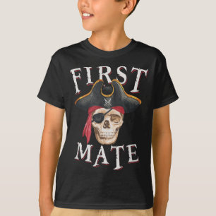 T-shirt Premier Casquette Pirate Mate Crâne Nautique Voile