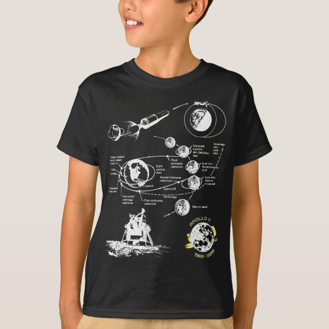 T-shirt Premier débarquement de la Lune 50e anniversaire d (Devant)