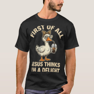 T-shirt Premier Jésus pense qu'une joie est drôle Meme d'o