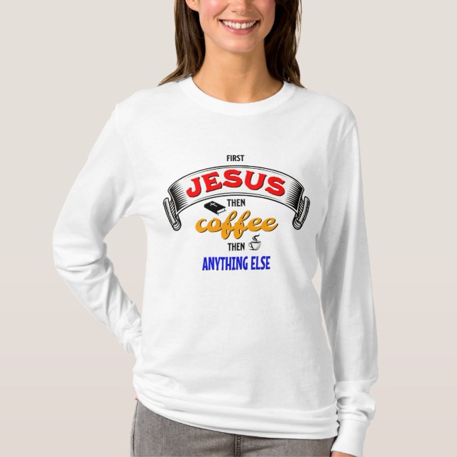 T-shirt PREMIER JÉSUS PUIS CAFÉ Christian (Devant)